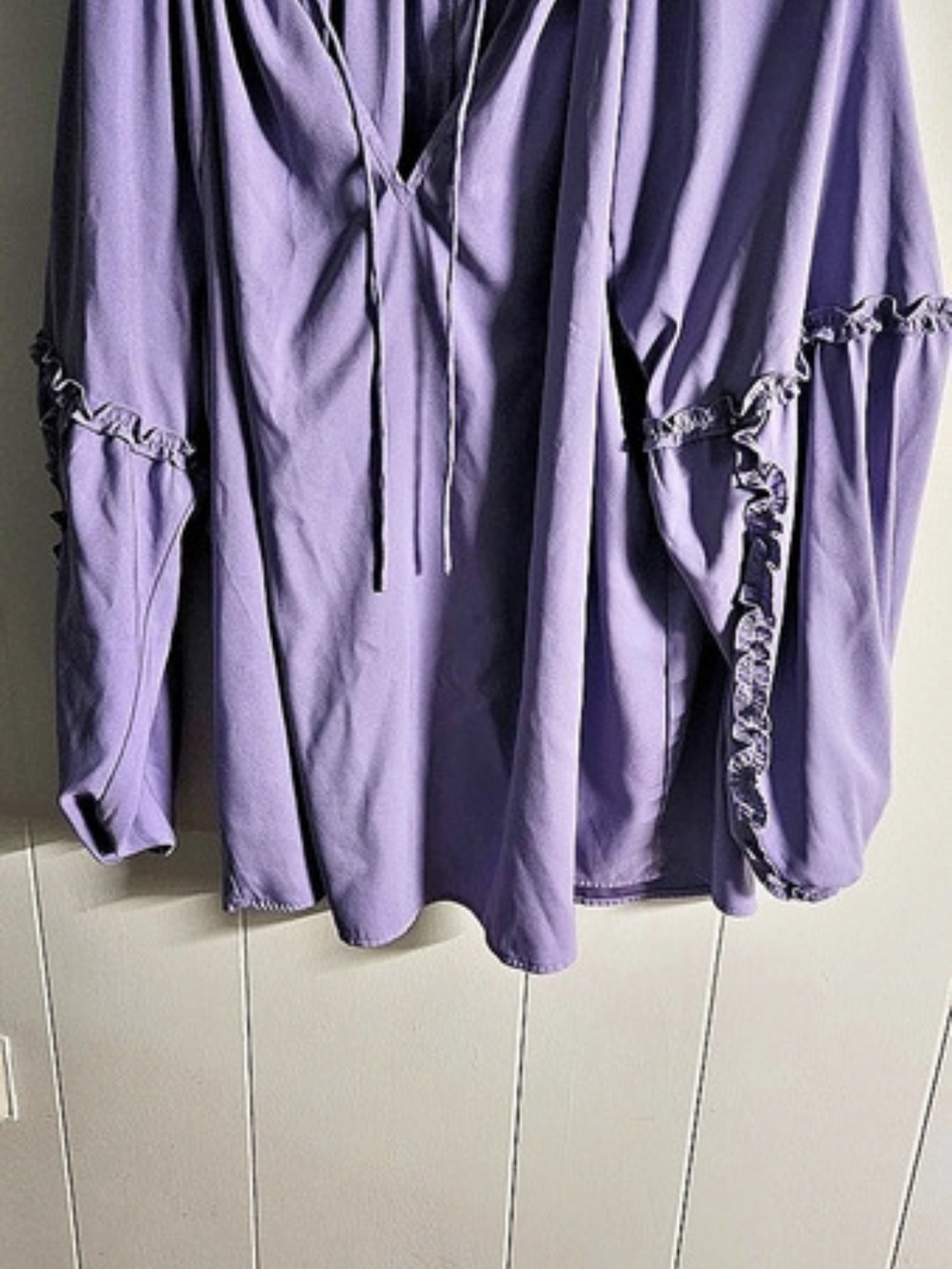 Lane Bryant Ruffle Sleeve Blouse in Purple Size 18/20